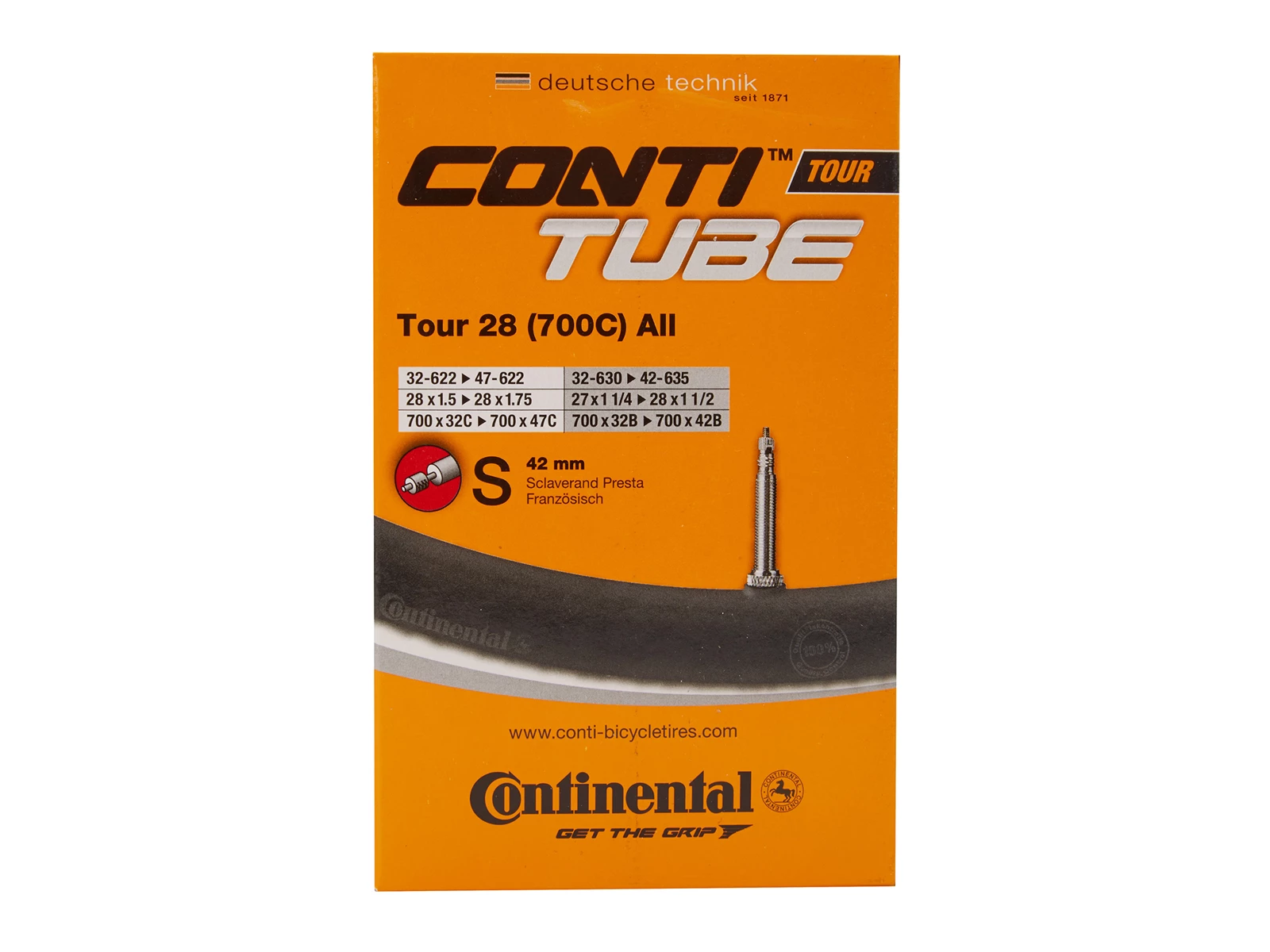 Continental Tour 28 All - Cykelslang - Str 700x32-47c - 28" X 1,75-2.0 - Racerventil 42 M