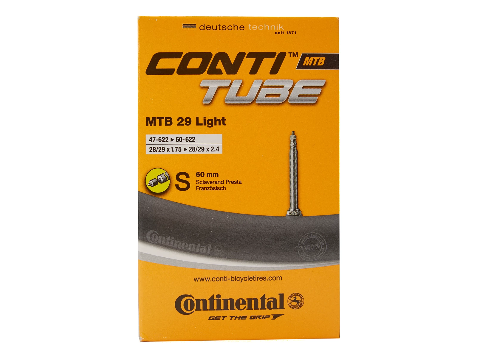 Continental MTB 29 Light - Cykelslang - Str. 29"x1.75-2.40" - 60 Mm Racerventil