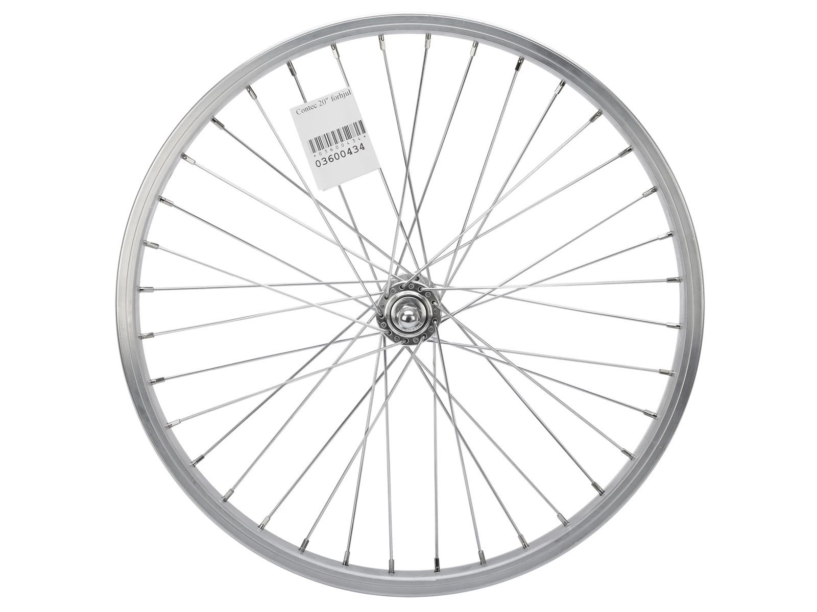 Contec 20" Framhjul - Aluminiumfälg - 19-405 -2 Mm Ekrar - Silver