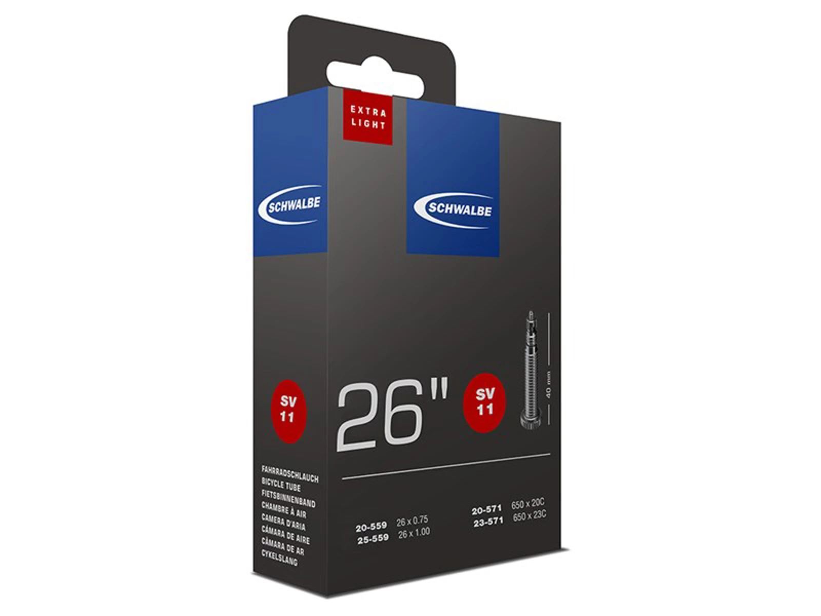Schwalbe Slang 26 X 1,00 X-Light Med 40 Mm Lång Racer-ventil SV11