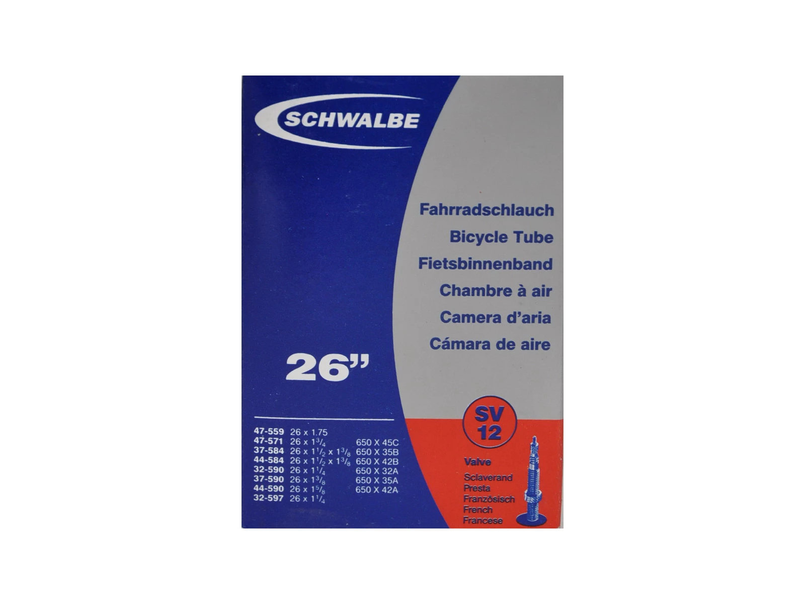 Schwalbe - Slang - 26 X 1 3/8 - Racer Ventil - SV12